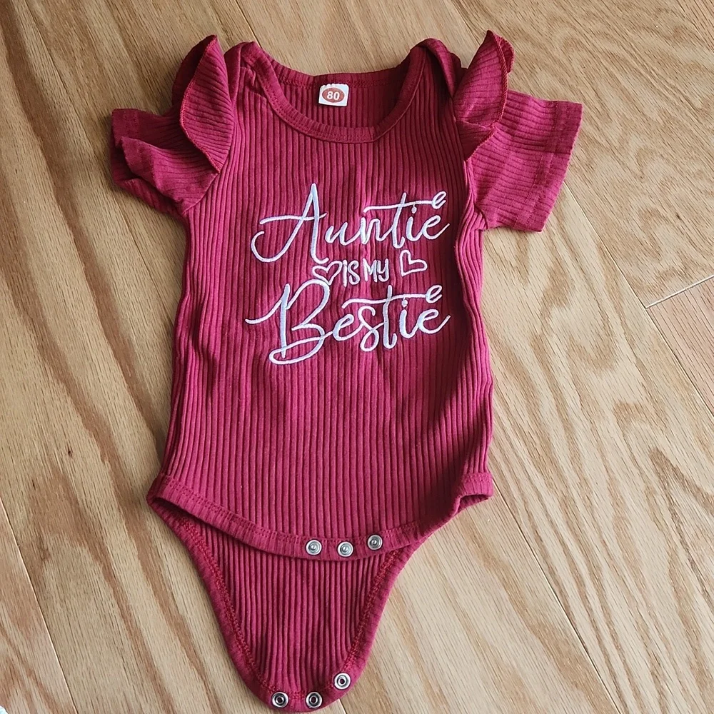 Auntie is my bestie Bodysuit and skirt matching set 0-3 months
